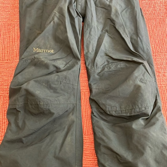 Marmot men’s small ski / snowboard pants Black Mesh-Lined w/ removable knee pads - Picture 7 of 16